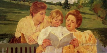 Mary Cassatt Painting - The Garden Reading mothers children Mary Cassatt
